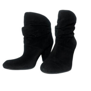 BCBG Suede Leather Slouch Boot Black Size 8.5